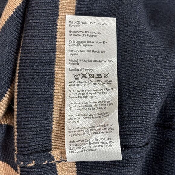 Joules Brianne Tunic Dress Women's 6 Navy Camel Striped Knitted Knitwear - Picture 9 of 9